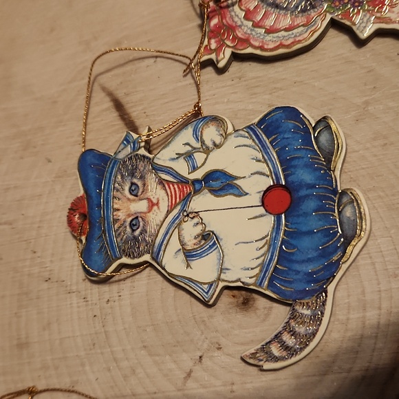 Vintage Kitty Cucumber Set 5 Ornaments 1983 - Picture 4 of 7